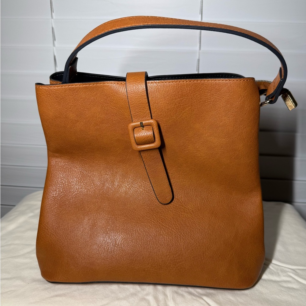Summer & Rose Tan Shoulder Bag with Buckle
